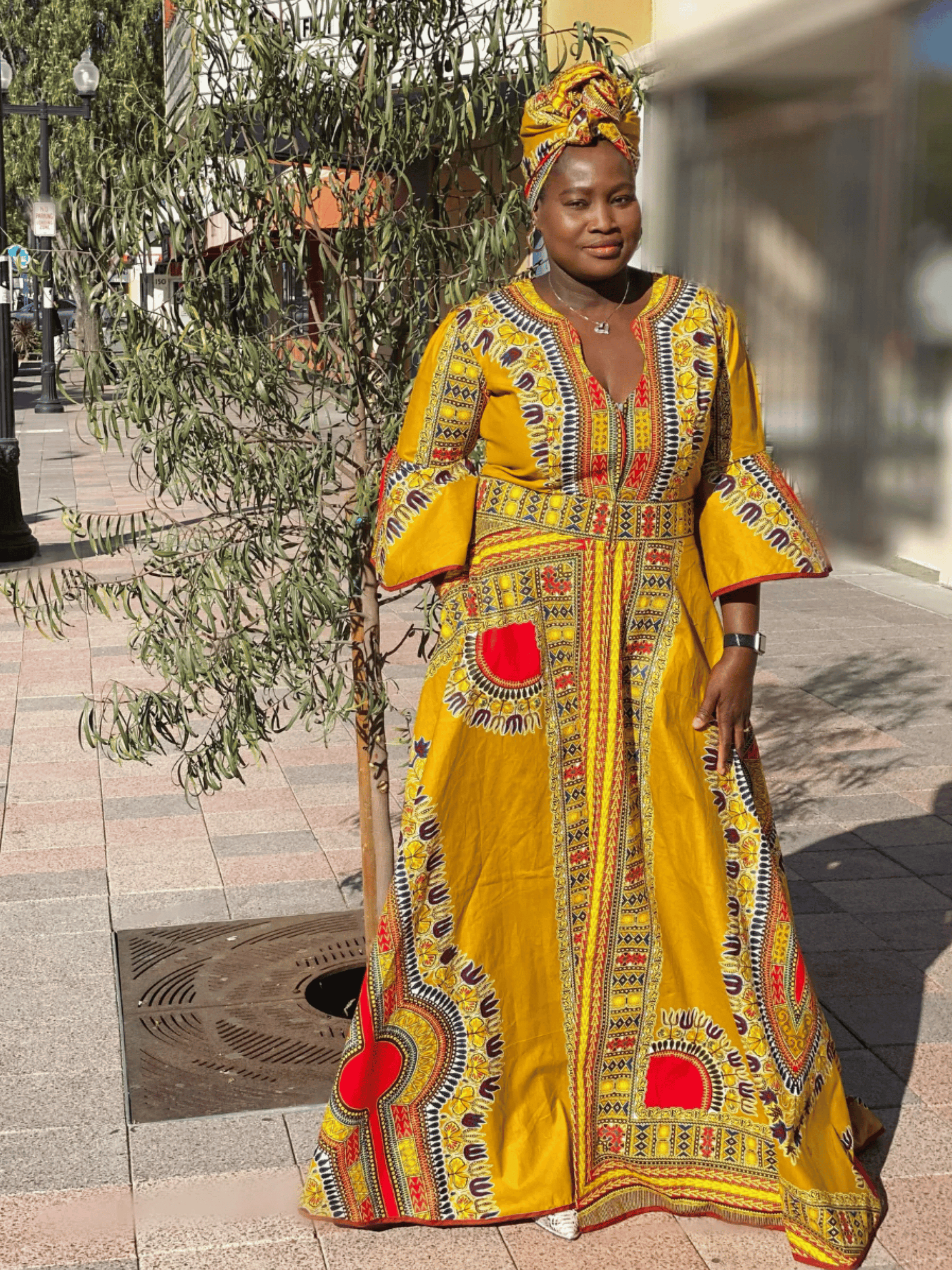 Dashie Mustard Duster (Flare Sleeves)