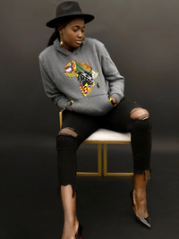 Sweat à capuche carte africaine cacao