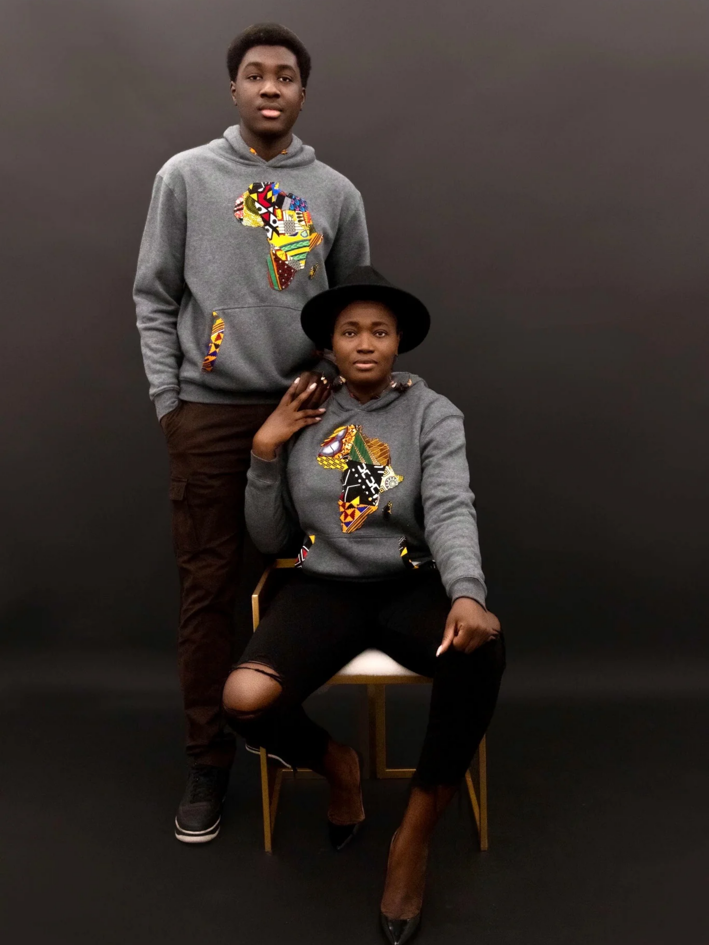 Sweat à capuche carte africaine cacao
