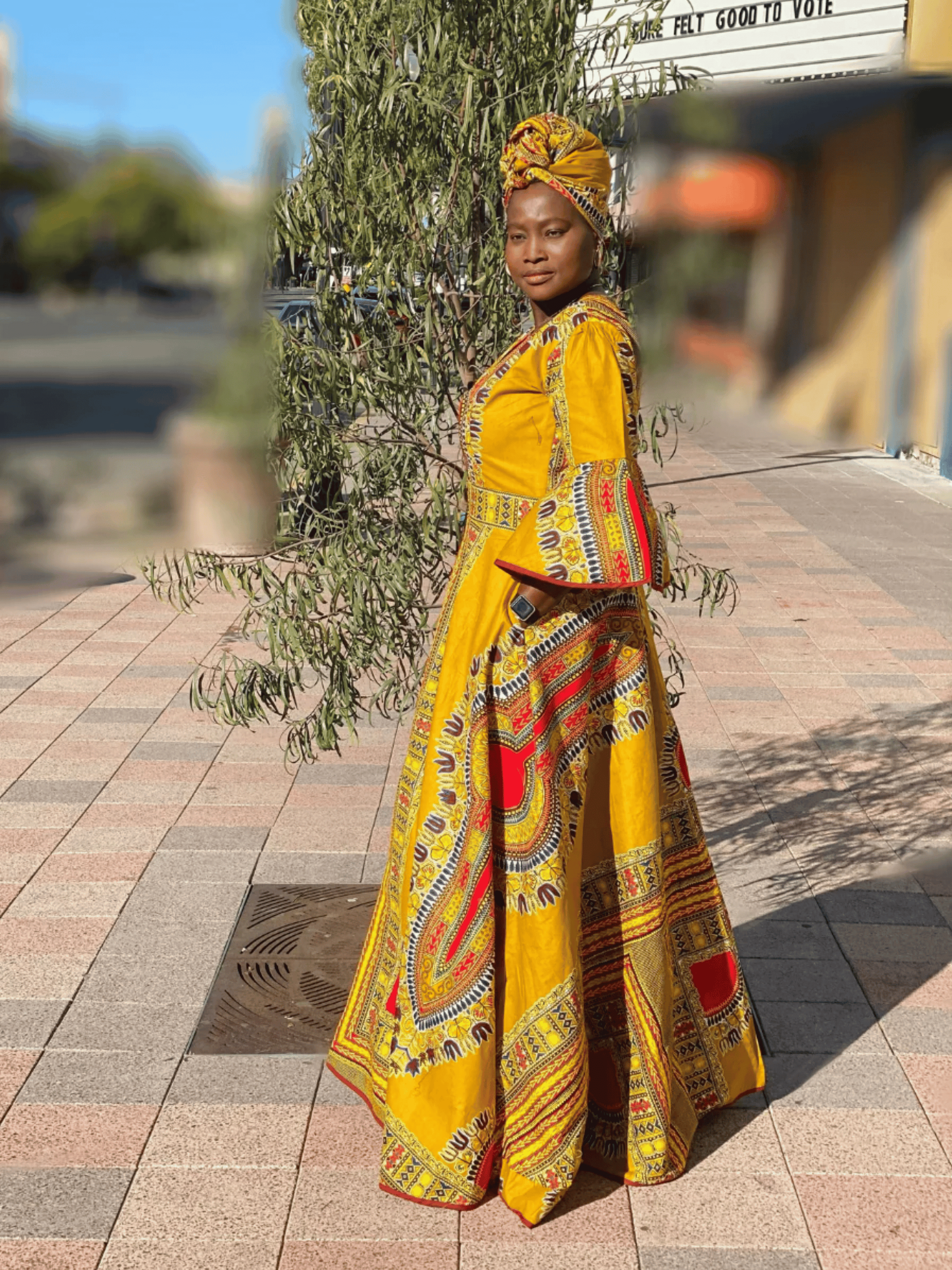 Dashie Mustard Duster (Flare Sleeves)