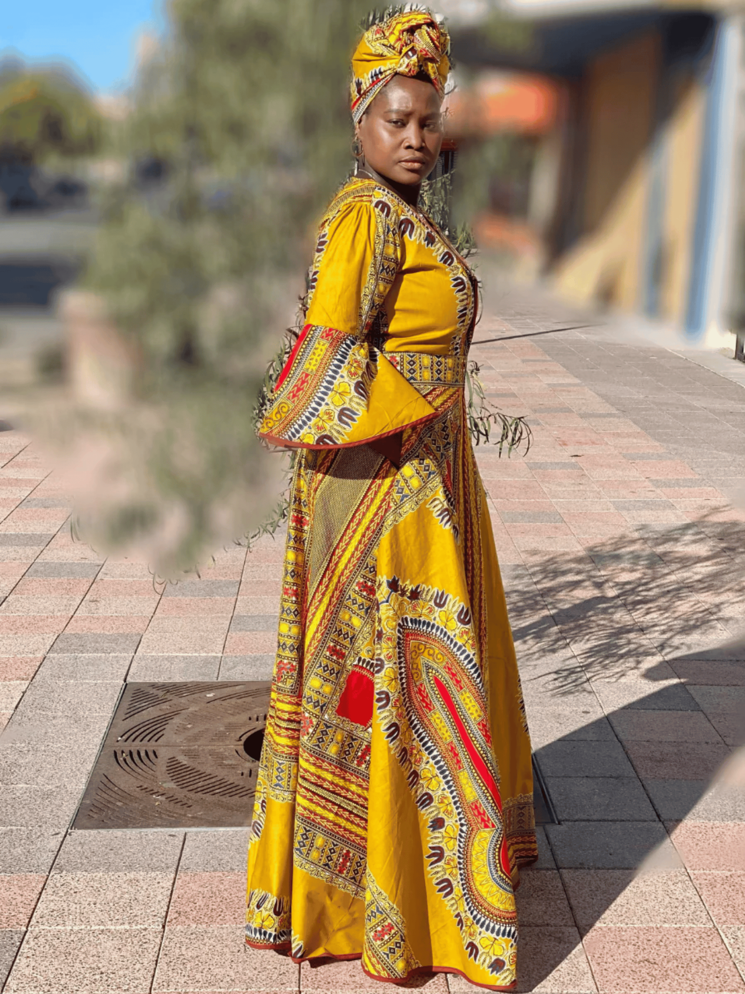 Dashie Mustard Duster (Flare Sleeves)