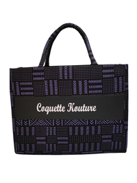 CoquetteKouture Purple Ankara Handbag