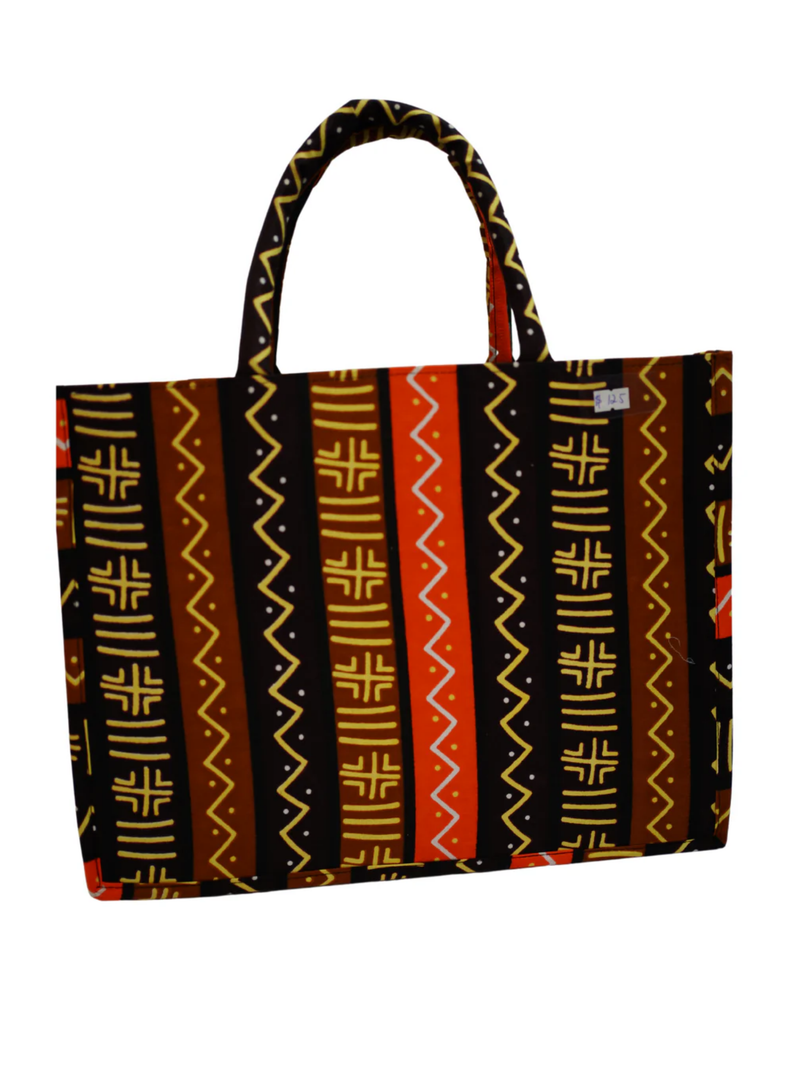 CoquetteKouture Orange & Brown Ankara Handbag
