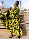 Ziffa Flare Sleeve Midi Dress
