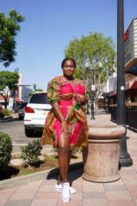 Pink Dashiki Crop Top