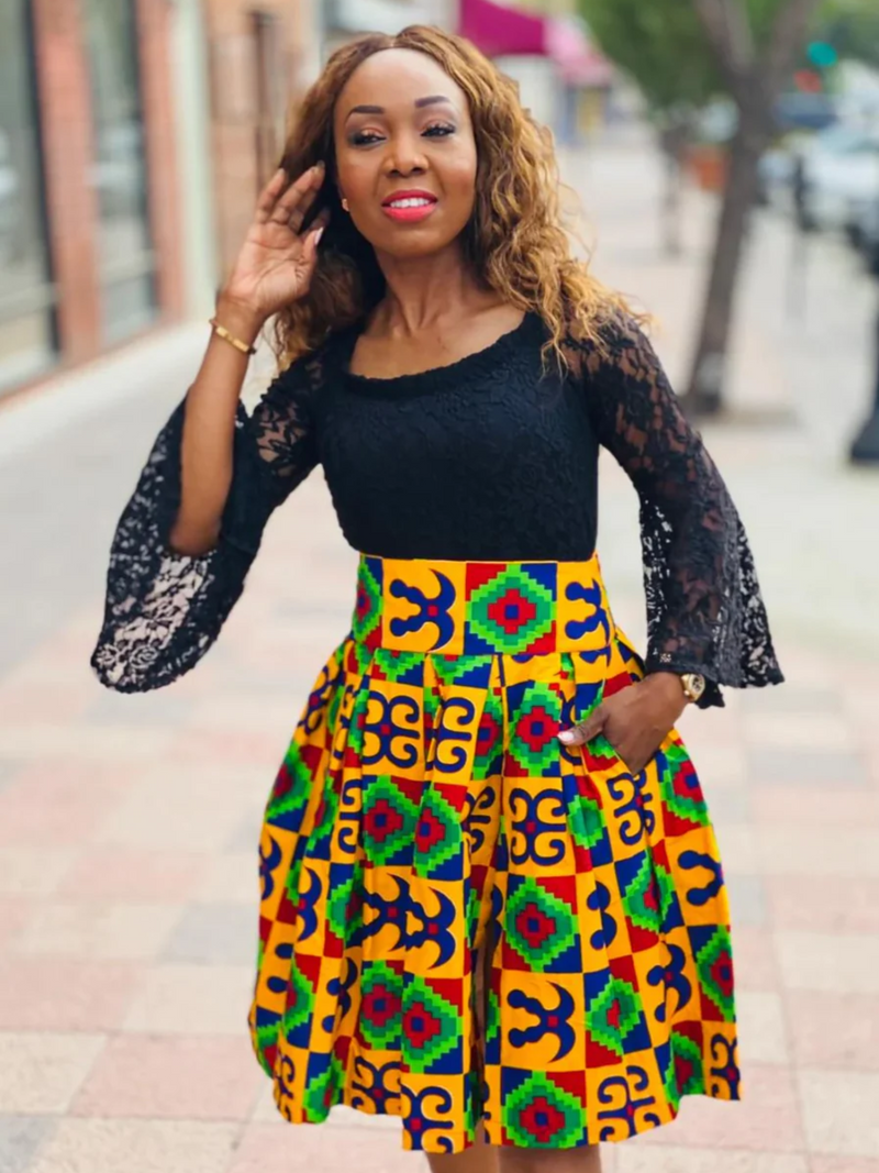 Dalia Kente Midi Skirt